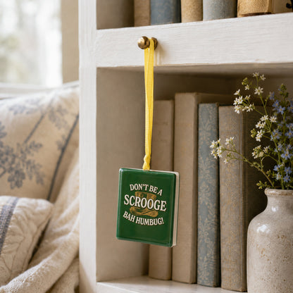 A Christmas Carol 'Bah Humbug' Book Shaped Ceramic Hanging Decoration