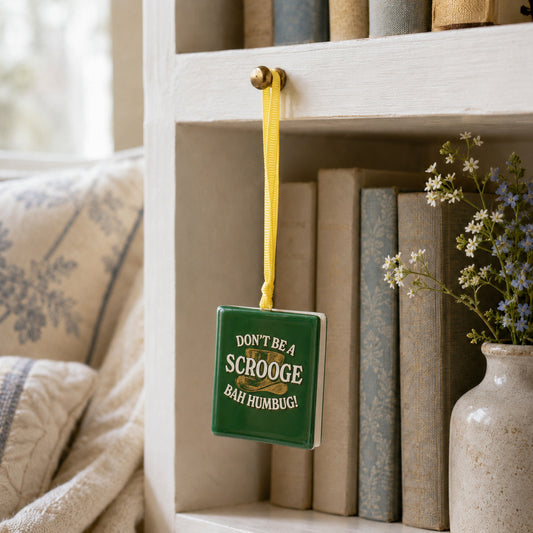 A Christmas Carol 'Bah Humbug' Book Shaped Ceramic Hanging Decoration