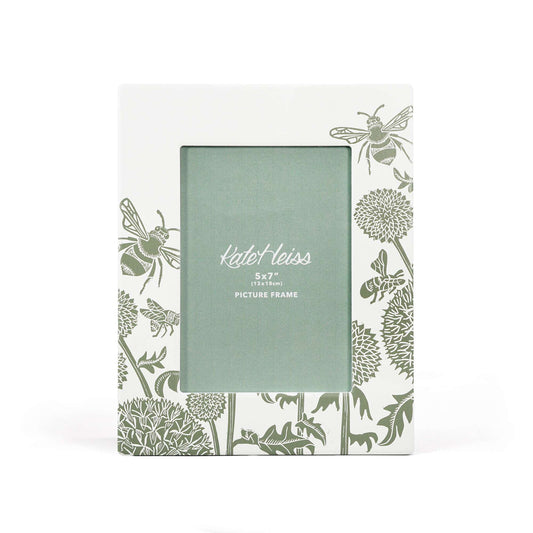 Kate Heiss Woodland Green Bee & Floral Ceramic Photo Frame