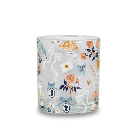 Glass Tumbler (300ml) - Jane Austen (Repeat Pattern)