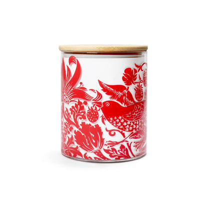Storage Jar Glass (750ml) - ACS William Morris (Raspberry)