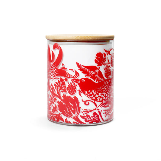 Storage Jar Glass (750ml) - ACS William Morris (Raspberry)