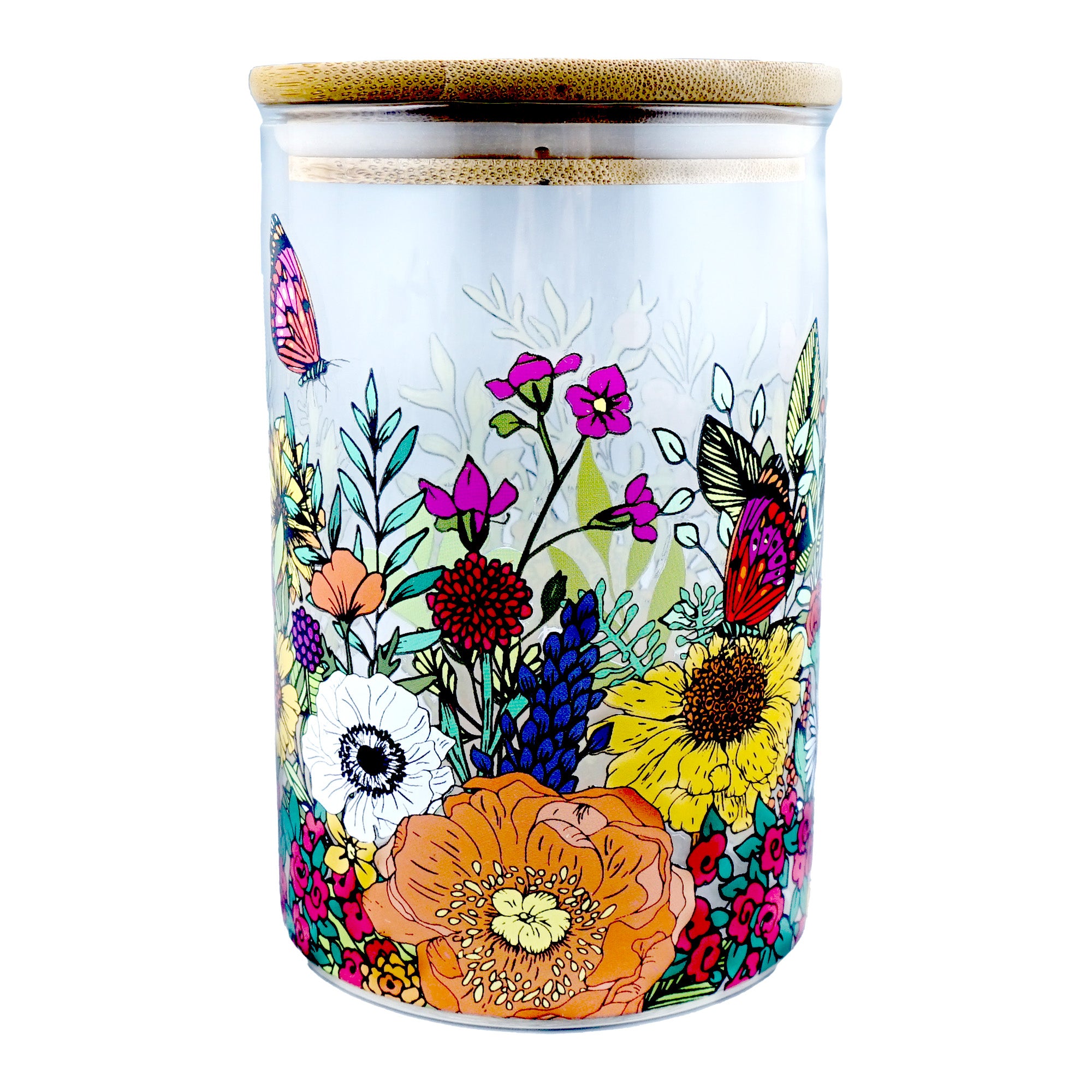 Storage Jar Glass (33 fl oz) - Natasha Kirby (Bloom)