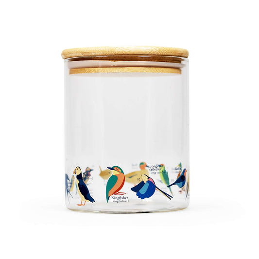 RSPB Puffin, Kingfisher & Robin Glass Jar - 750ml