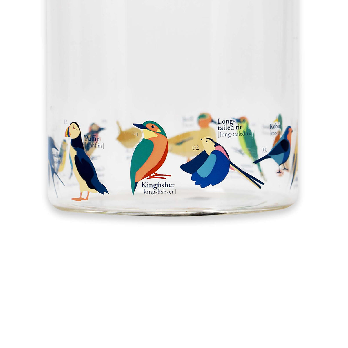 RSPB Puffin, Kingfisher & Robin Glass Jar - 750ml