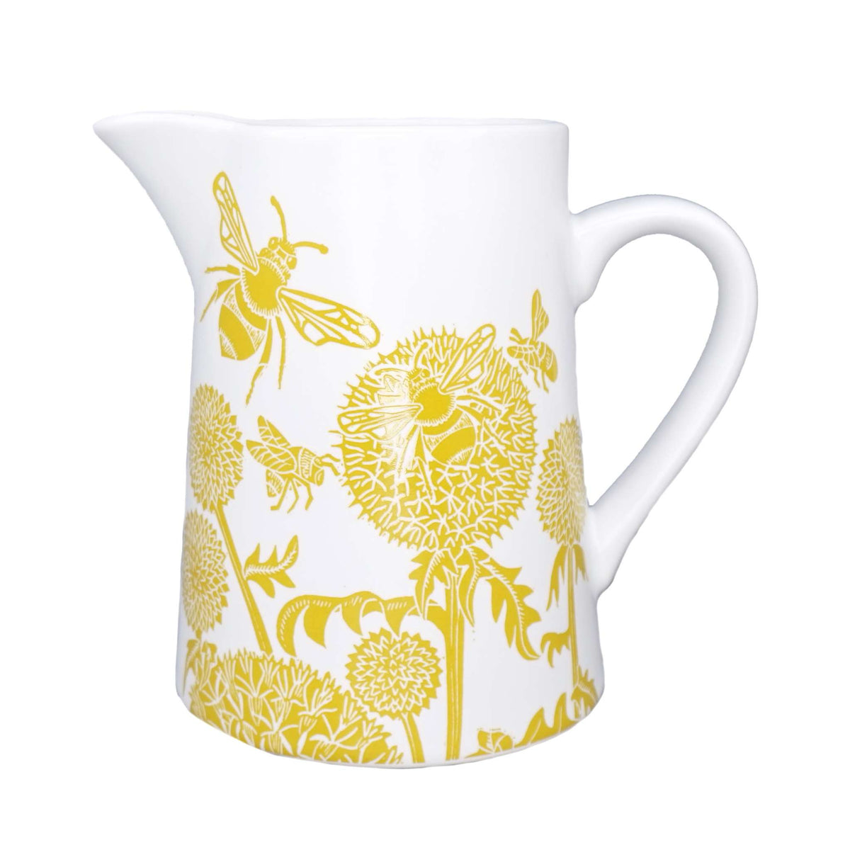 Kate Heiss Mustard Bee & Floral Ceramic Jug - 500ml