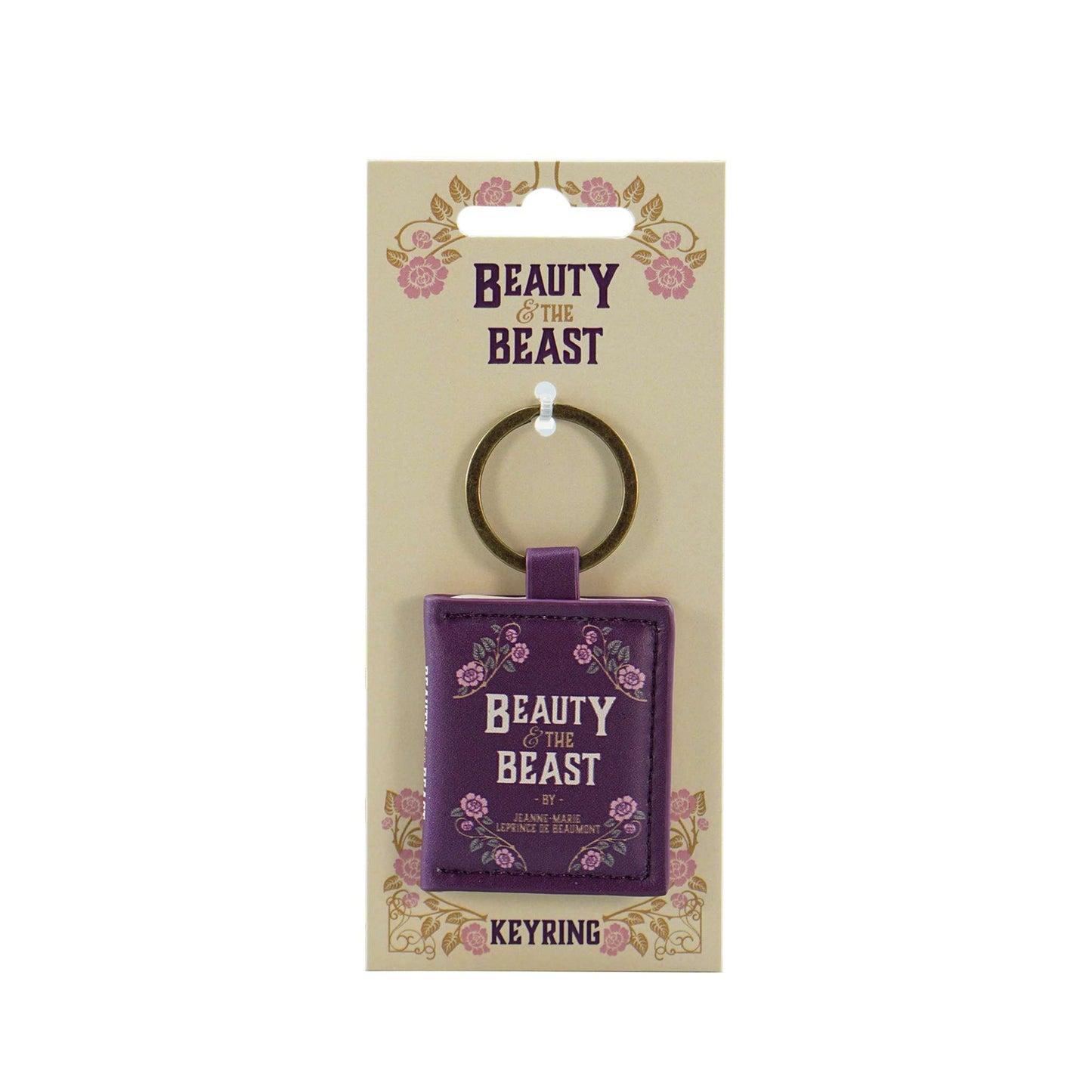 Beauty and the Beast Faux Leather Book Keyring
