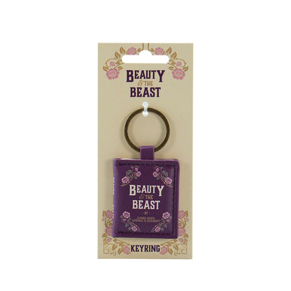 Beauty and the Beast Faux Leather Book Keyring