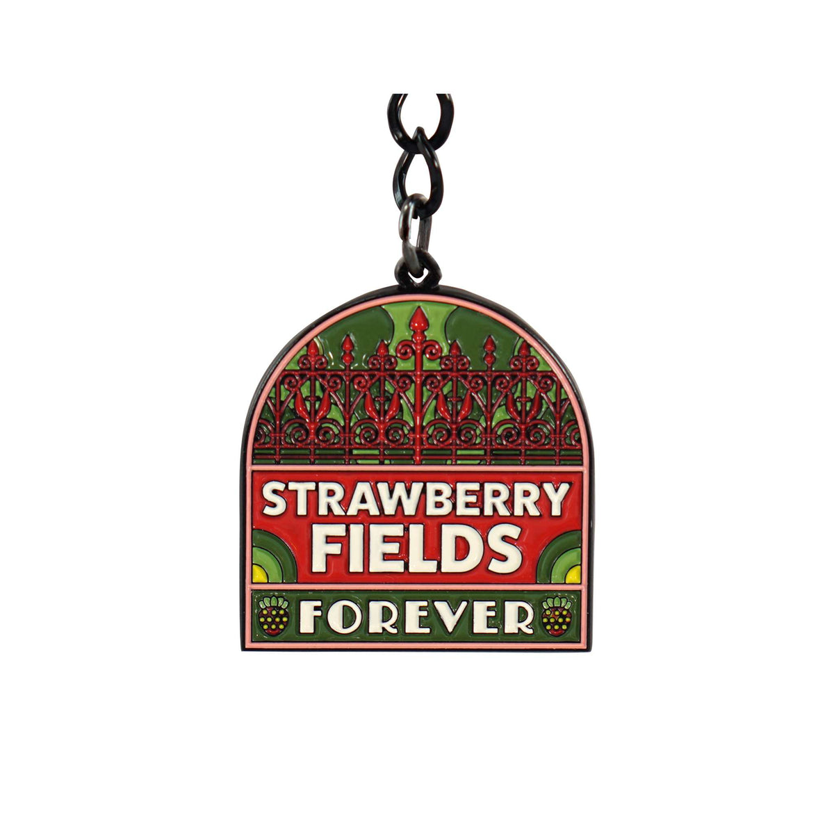 The Beatles Strawberry Fields Sign Metal & Enamel Keyring