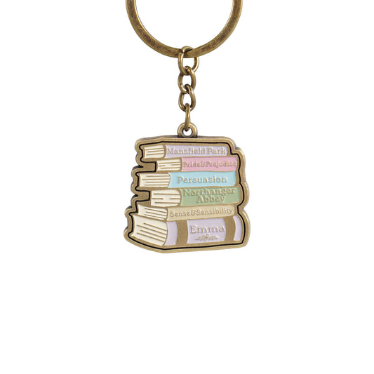 Keyring Metal - Jane Austen (Book Stack)