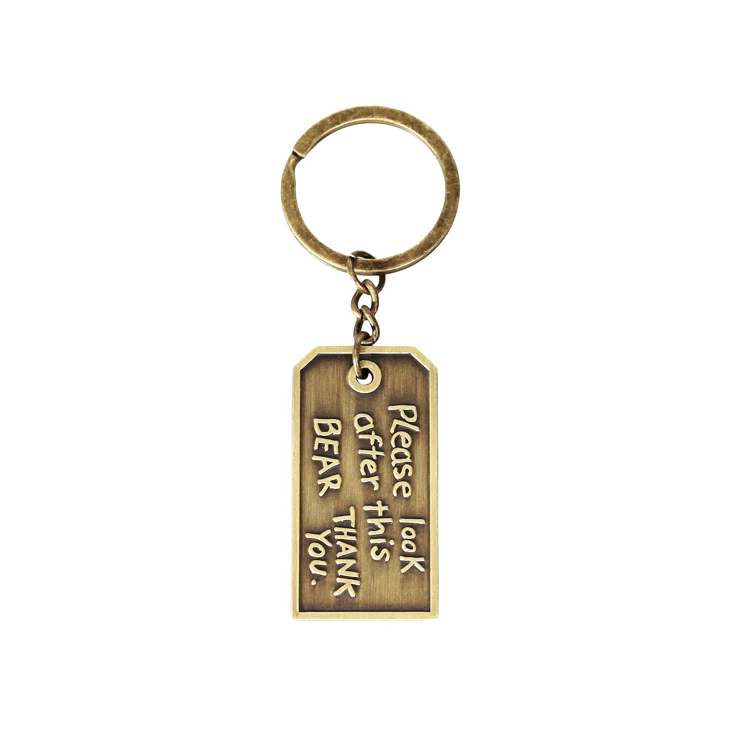 Paddington Bear Gold-Toned Luggage Tag Keyring