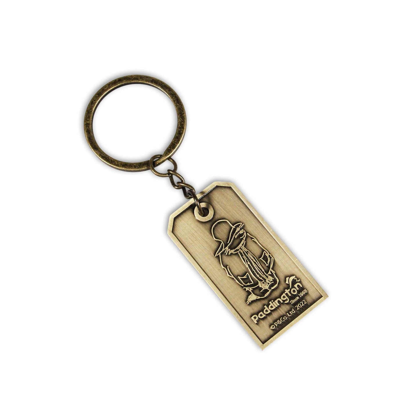 Paddington Bear Gold-Toned Luggage Tag Keyring
