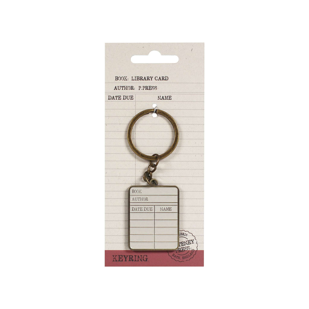 Keyring Metal - Pulteney Press (Library card)