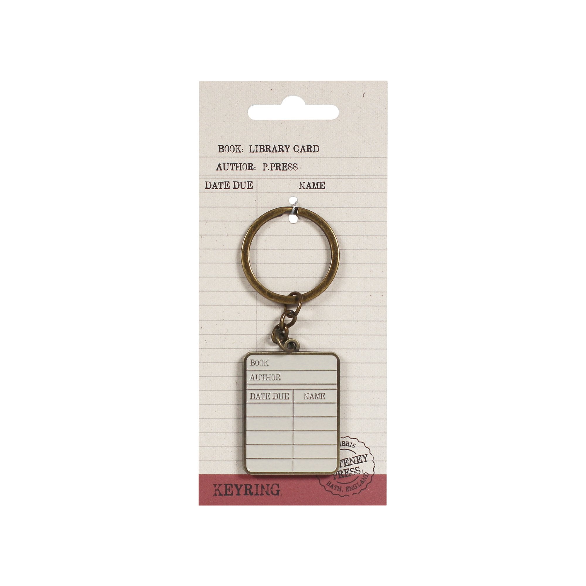 Keyring Metal - Pulteney Press (Library card)