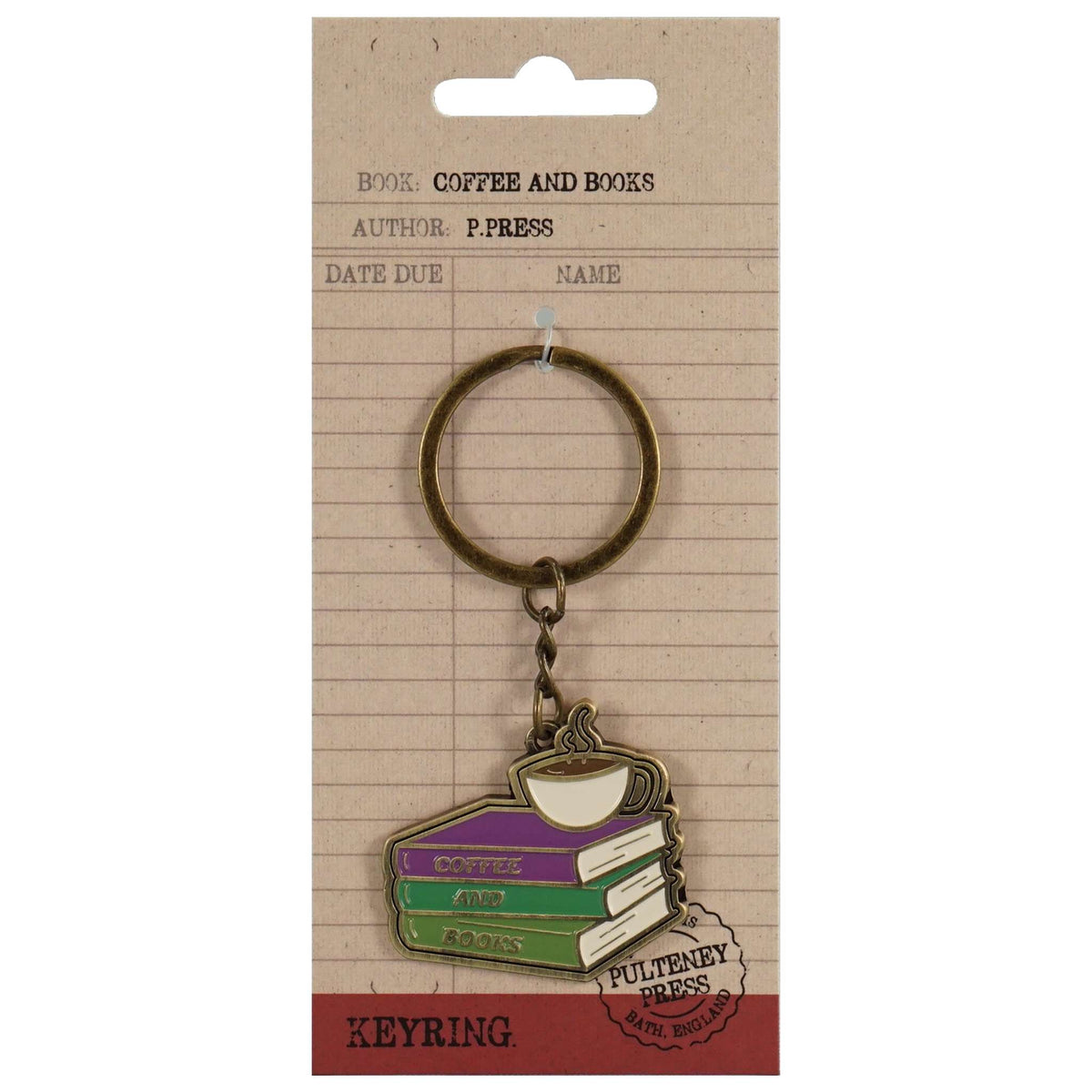 Keyring Metal - Pulteney Press (Coffee And Books)