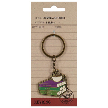 Keyring Metal - Pulteney Press (Coffee And Books)