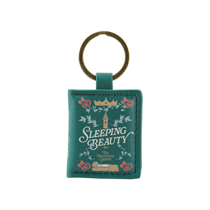 Sleeping Beauty Book-Shaped Faux Leather Keyring