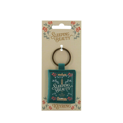 Sleeping Beauty Book-Shaped Faux Leather Keyring