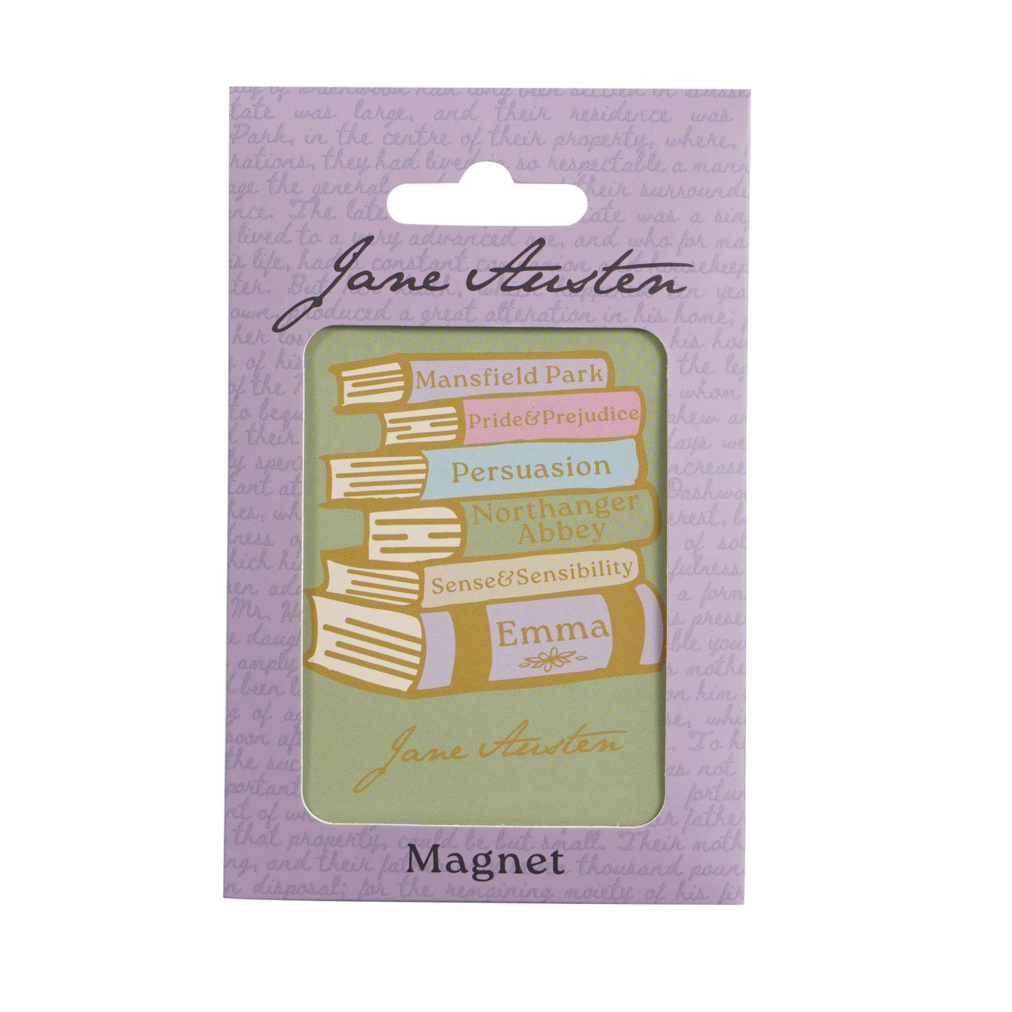 Jane Austen Book Stack Metal Magnet