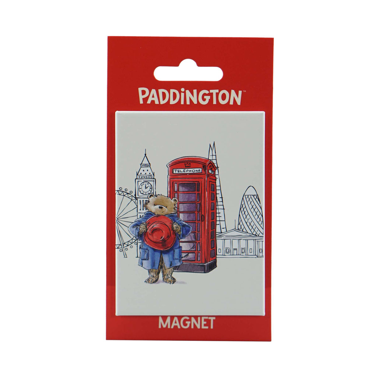 Paddington Bear London Telephone Box Metal Magnet