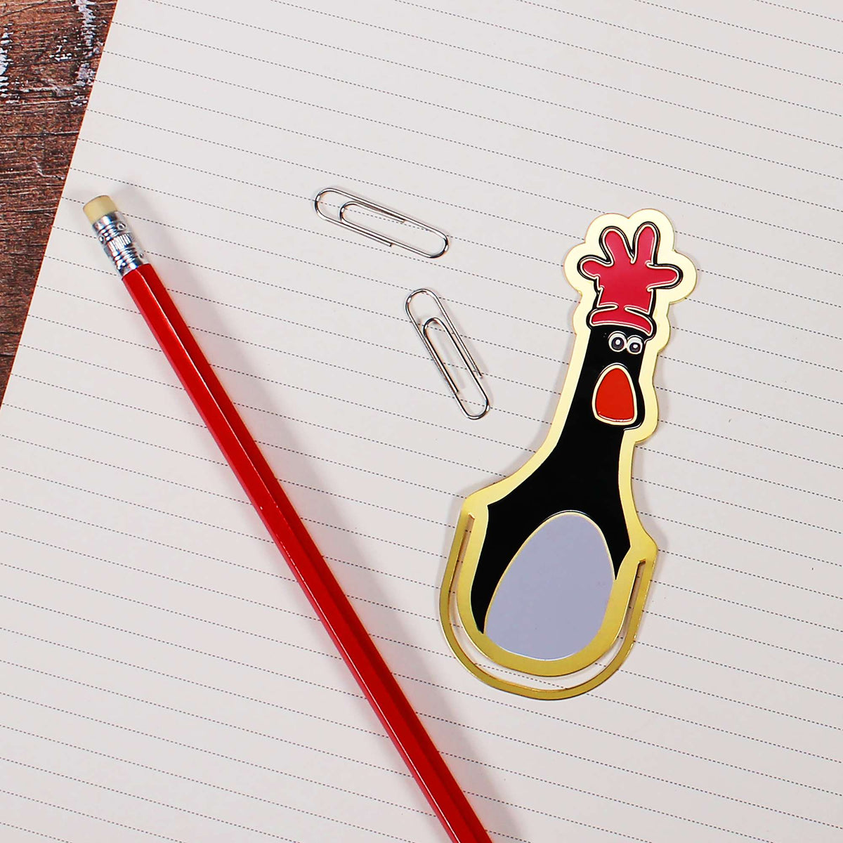 Wallace & Gromit Feathers McGraw Metal & Enamel Bookmark