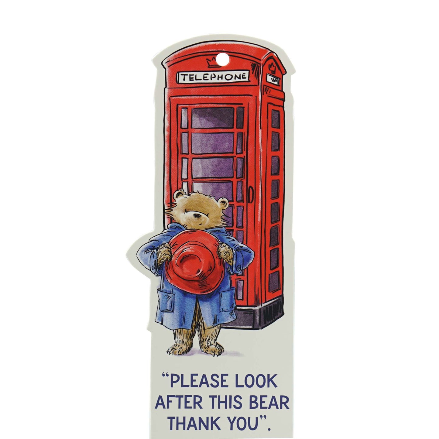 Paddington Bear Telephone Box Shaped Bookmark