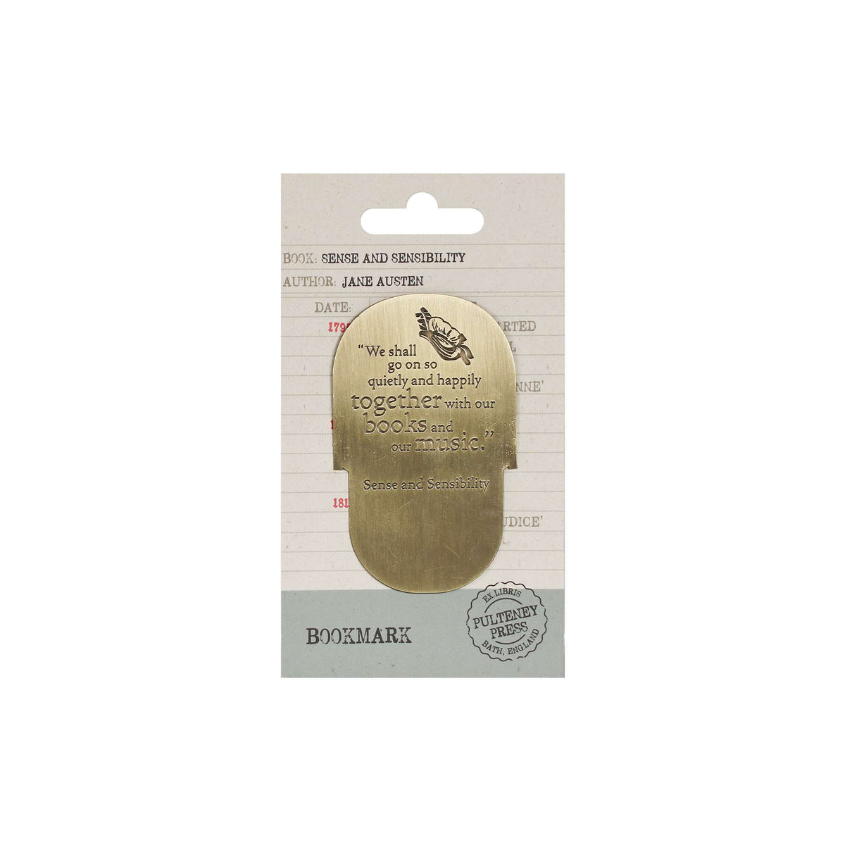 Jane Austen Sense & Sensibility Metal Bookmark
