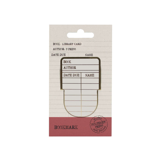 Bookmark Metal - Pulteney Press (Library card)
