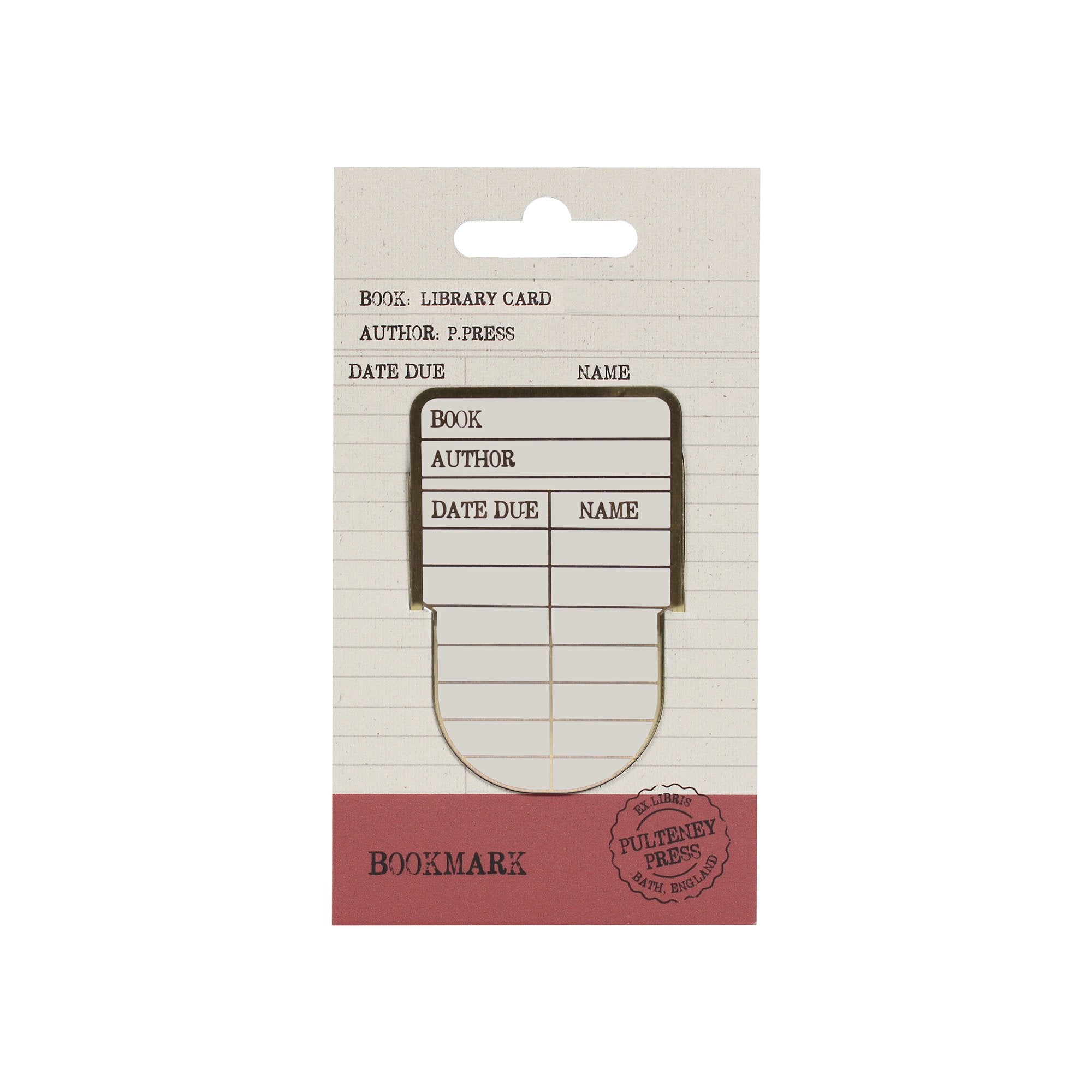 Bookmark Metal - Pulteney Press (Library card)