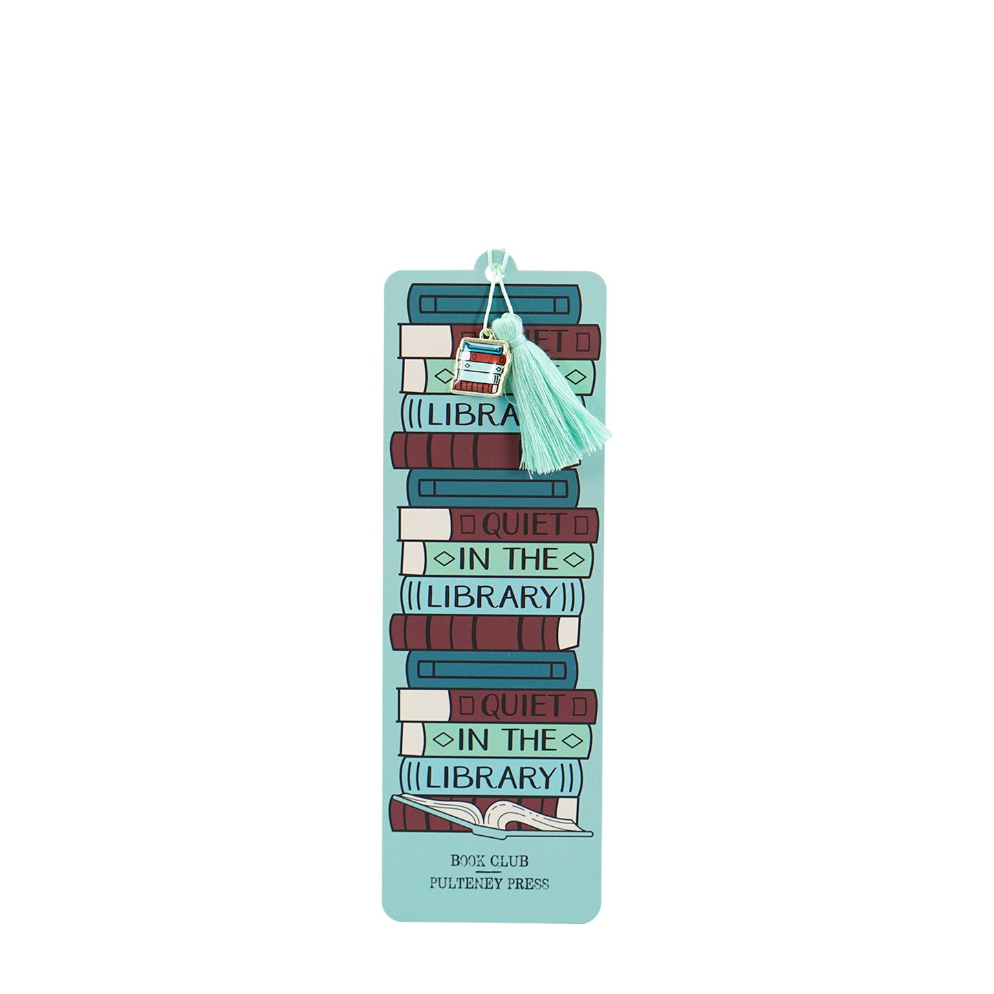 Quiet In The Library Pulteney Press Paper Bookmark Charm & Tassel