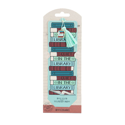 Quiet In The Library Pulteney Press Paper Bookmark Charm & Tassel