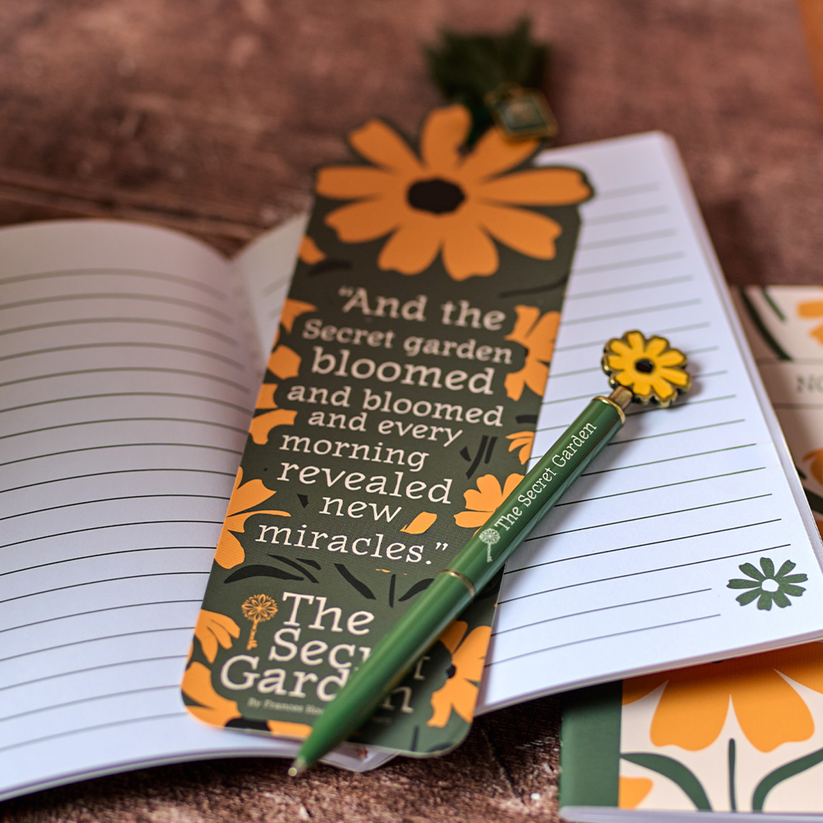 The Secret Garden Paper Bookmark with Charm & Tassel from Pulteney Press