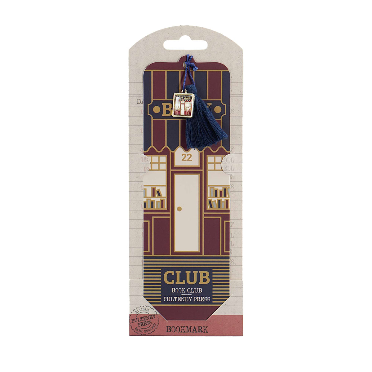 Book Club Pulteney Press Paper Bookmark with Charm & Tassel