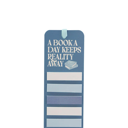 Bookmark with Sticky Tabs - A Book A Day Keeps Reality Away