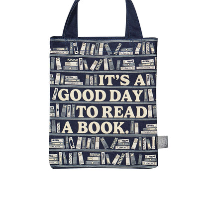 Small Tote Recycled Cotton - Its A Good Day To Read A Book