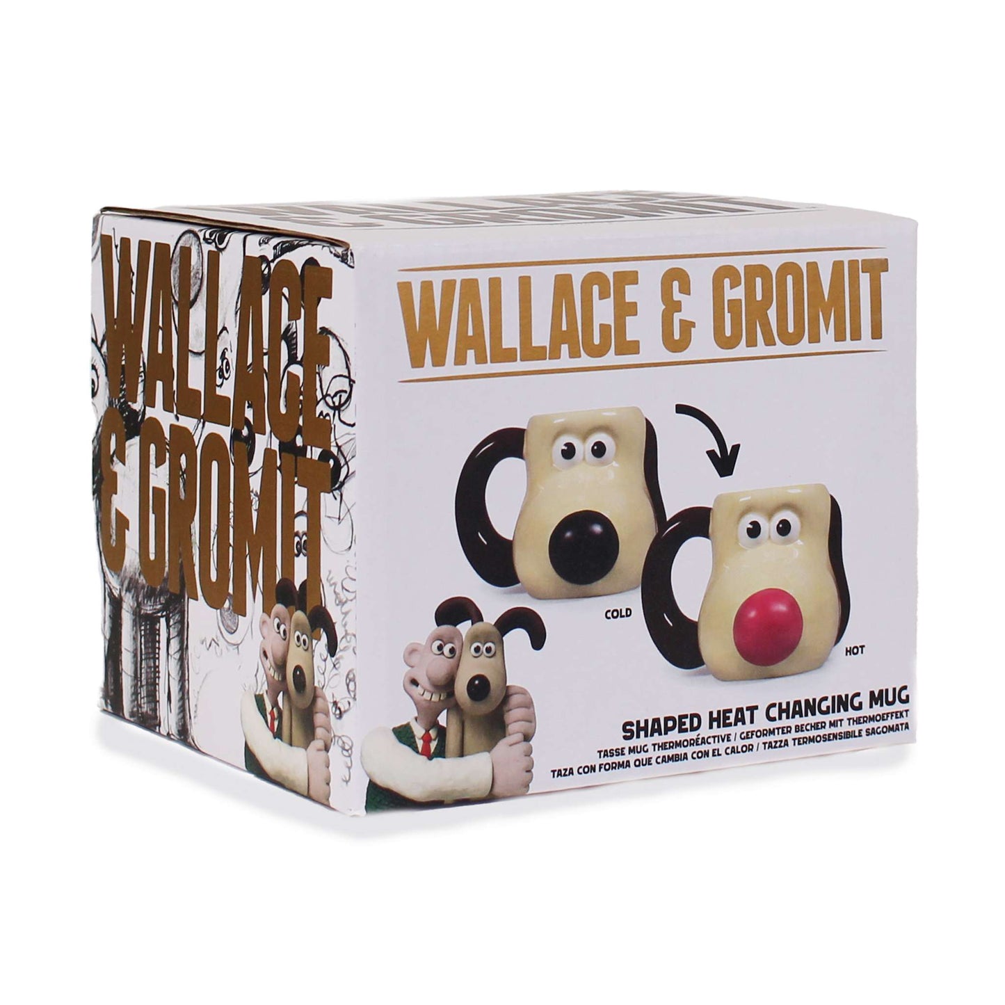 Wallace & Gromit Gromit Boxed Shaped Heat Changing Mug 480ml