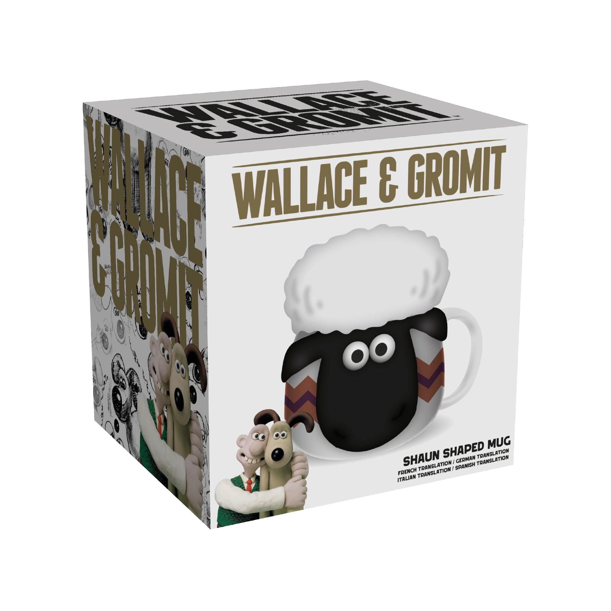 Mug Shaped w/Lid Boxed (350ml) - Wallace & Gromit (Shaun)