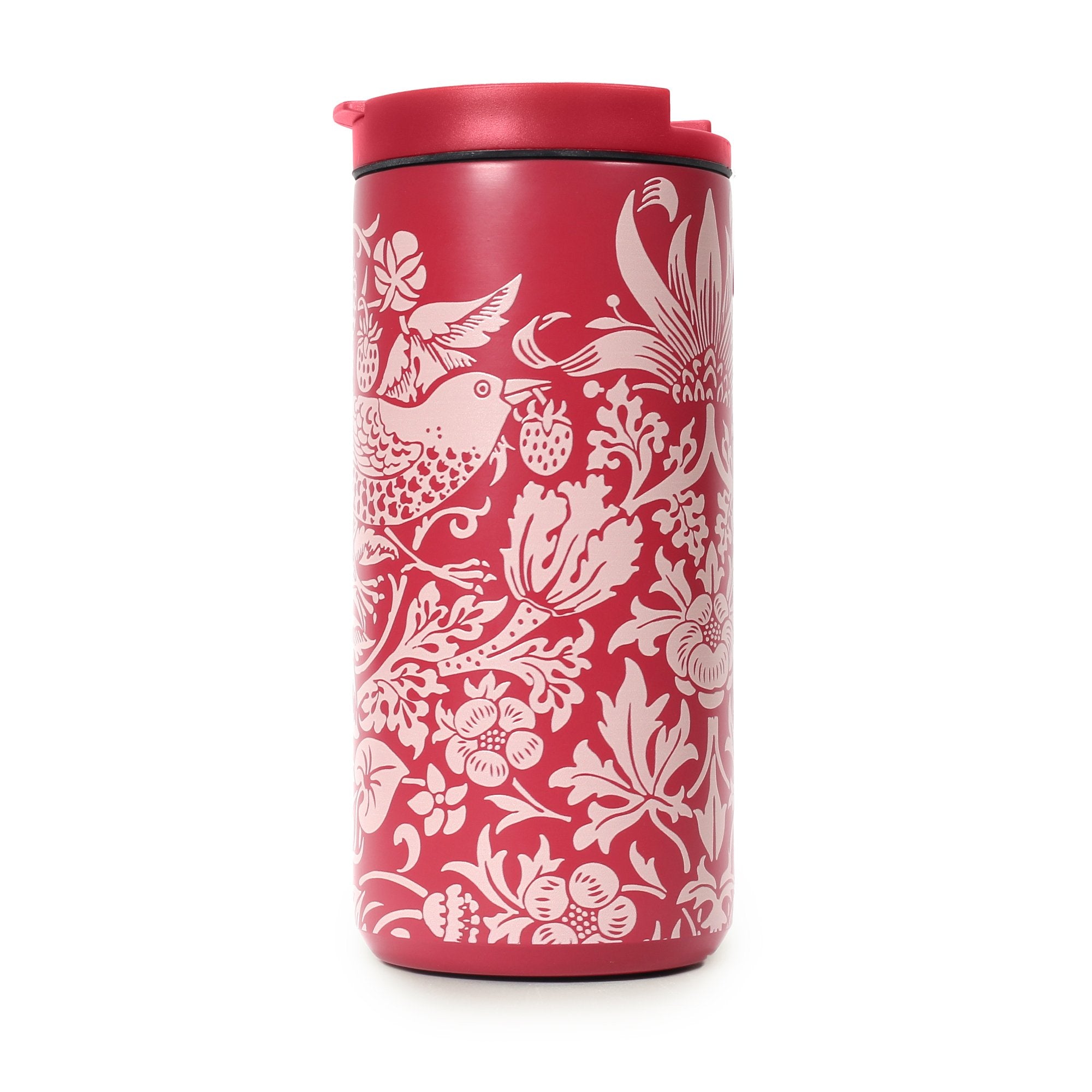 Travel Mug Metal (350ml) - ACS William Morris (Raspberry)