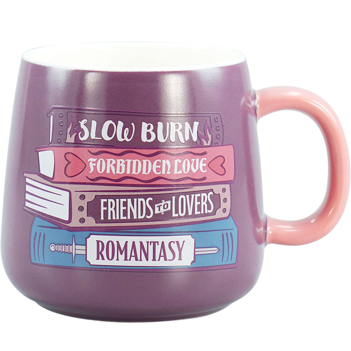 Romantasy 370ml Stacked Books Ceramic Mug