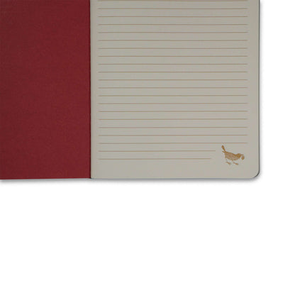 Willaim Morris Strawberry Thief Set of 2 Stitch Bound A5 Notebooks Raspberry & Sage