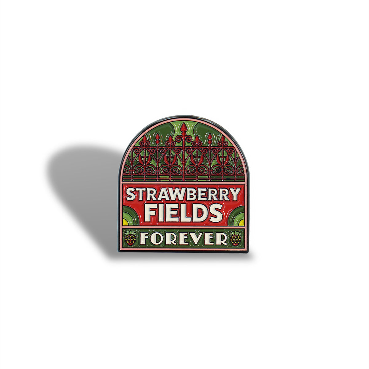 The Beatles Strawberry Fields Sign Metal & Enamel Pin Badge