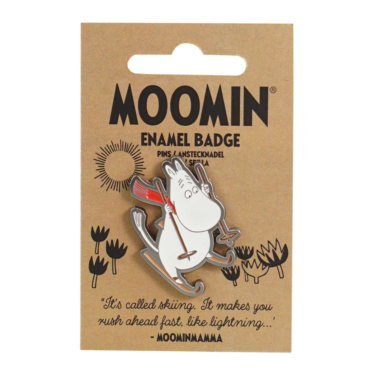 Moomin Moomintroll Skiing Winter Enamel Pin