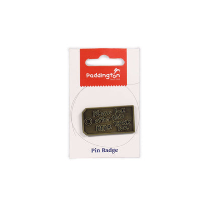 Paddington Bear Look After This Bear Pin Badge