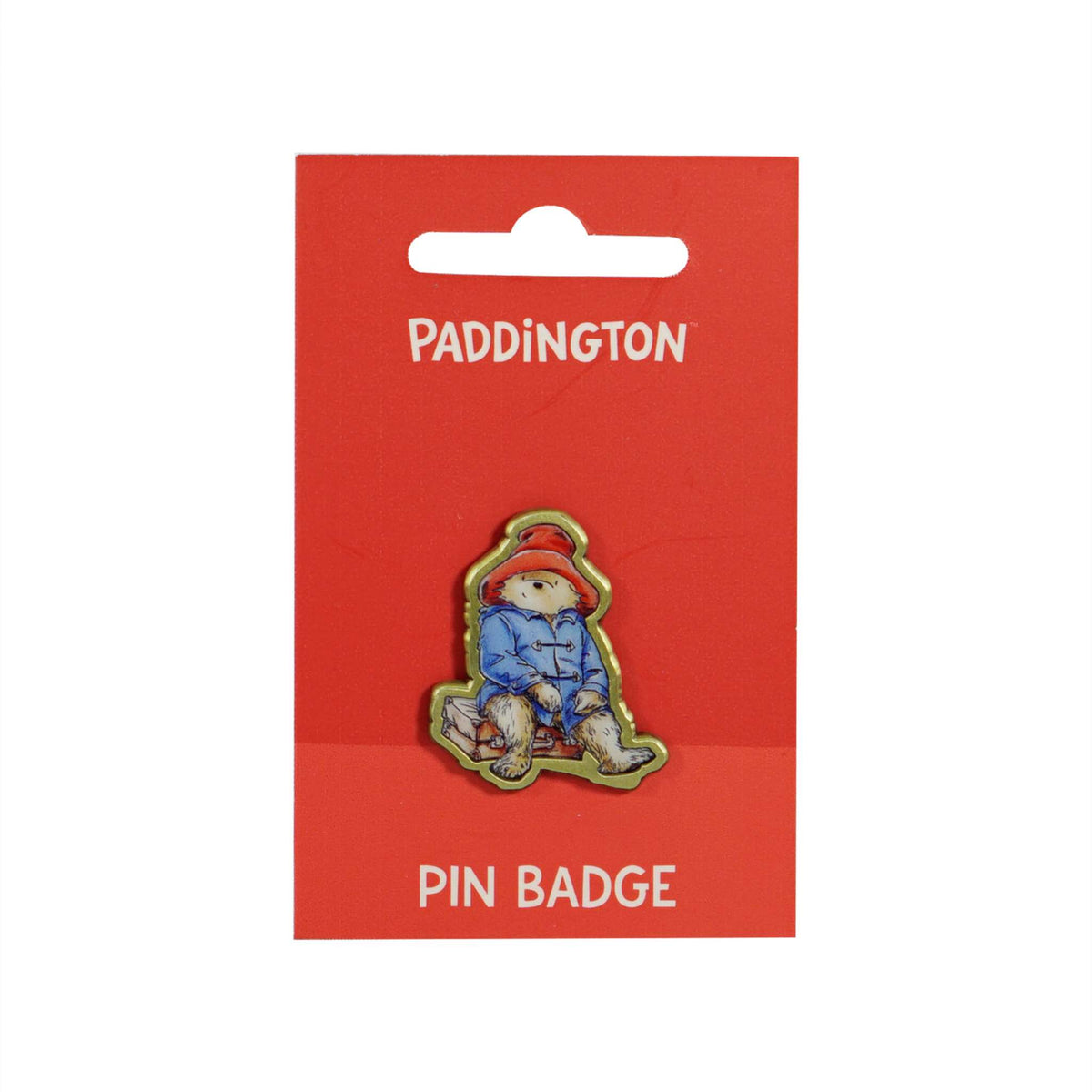 Paddington Bear Sitting on Suitcase Metal Pin Badge
