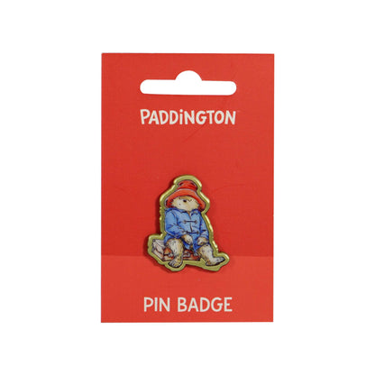 Paddington Bear Sitting on Suitcase Metal Pin Badge
