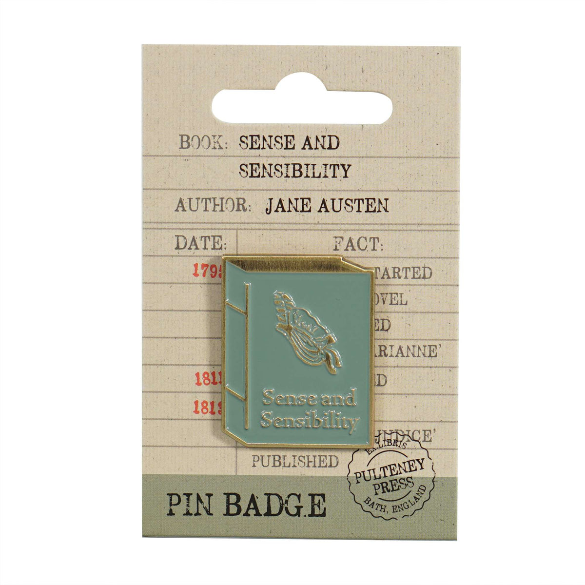 Jane Austen Sense & Sensibility Pin Badge