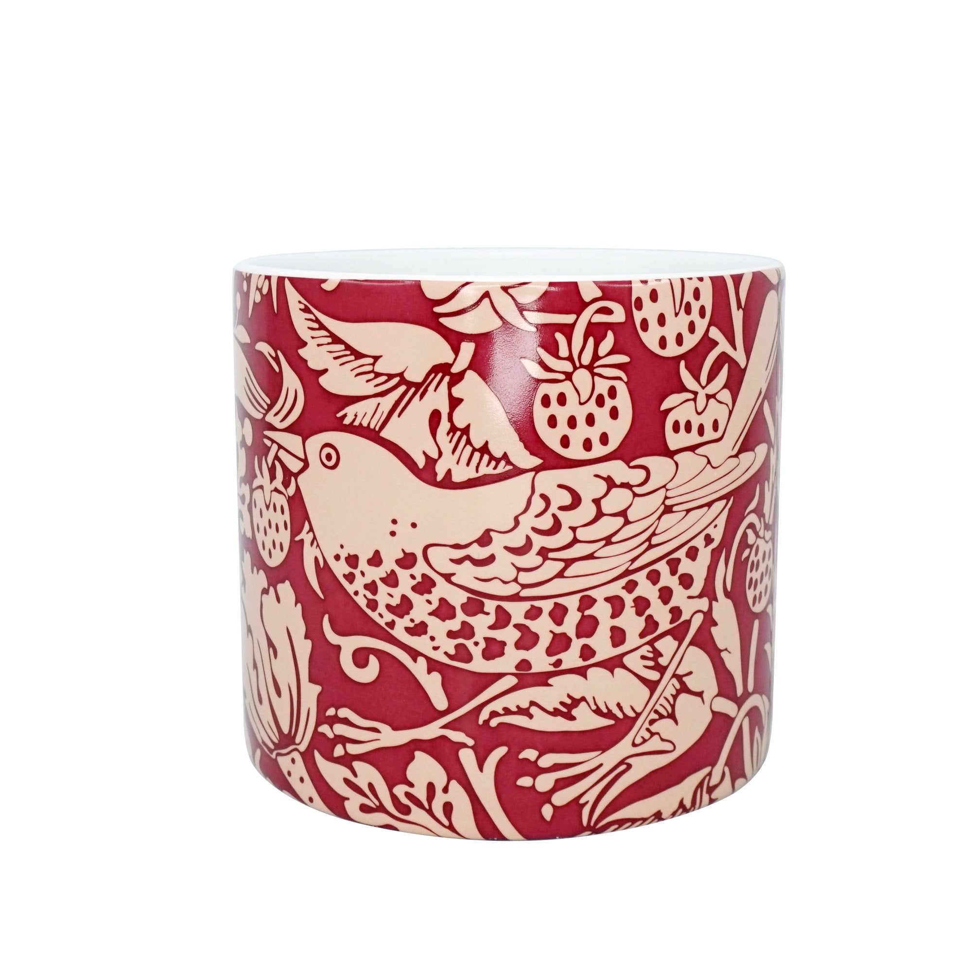Ceramic Pot (10cm) - William Morris (Raspberry)