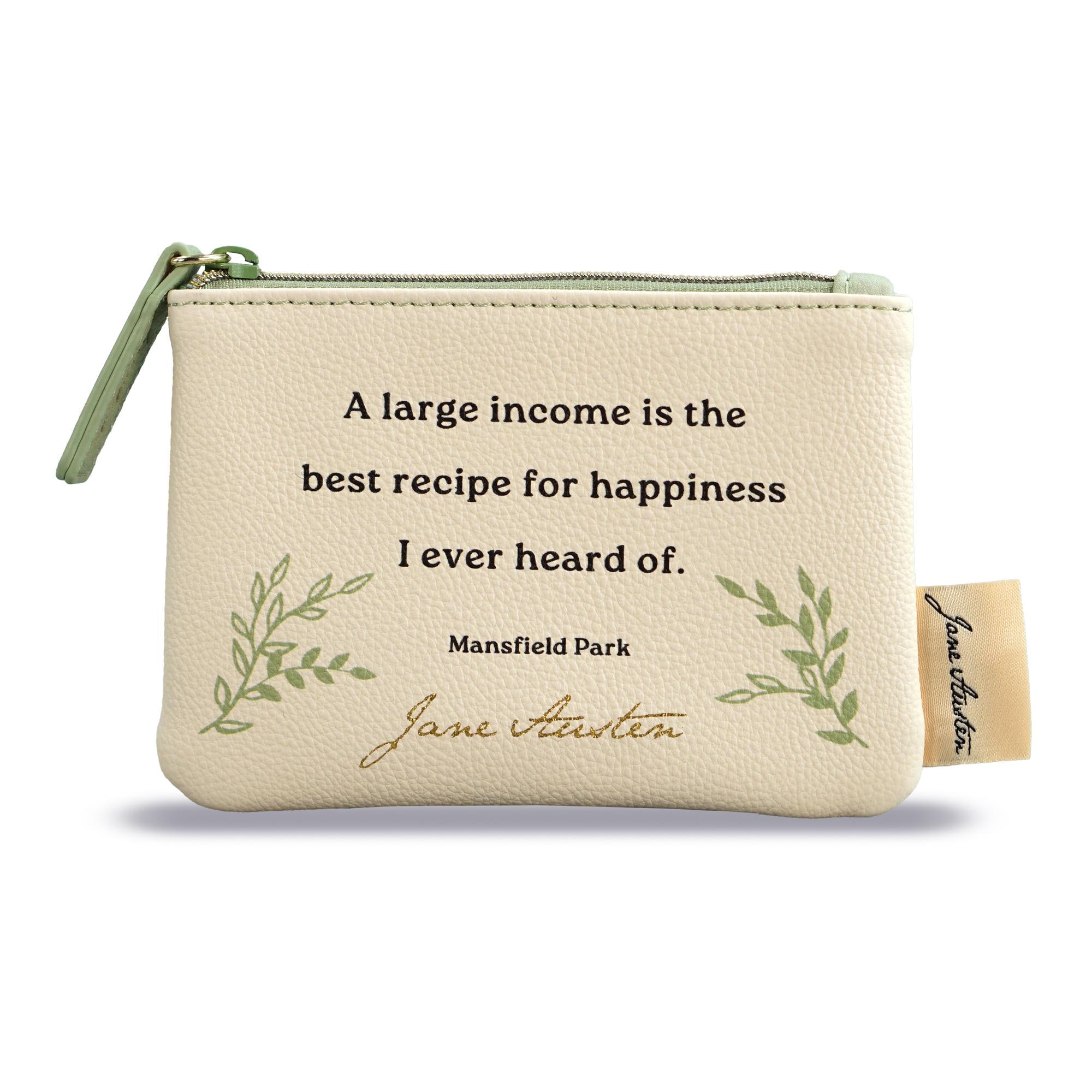 Purse Coin PU (9cm x 13cm) - Jane Austen (Quote)