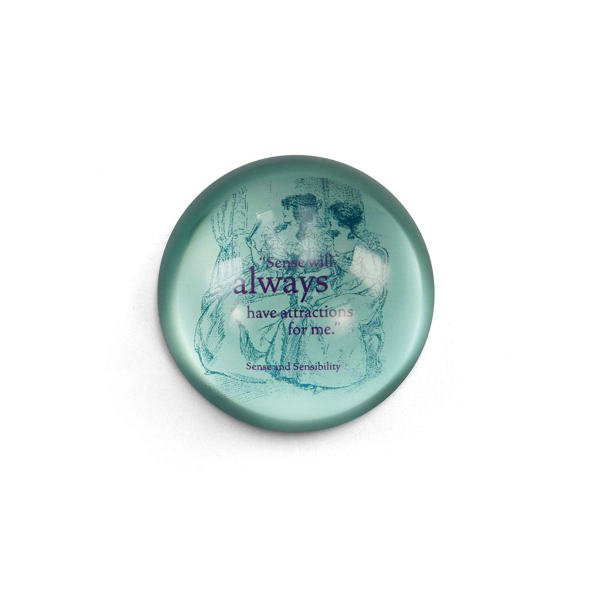 Jane Austen Sense & Sensibility 70mm Glass Paperweight