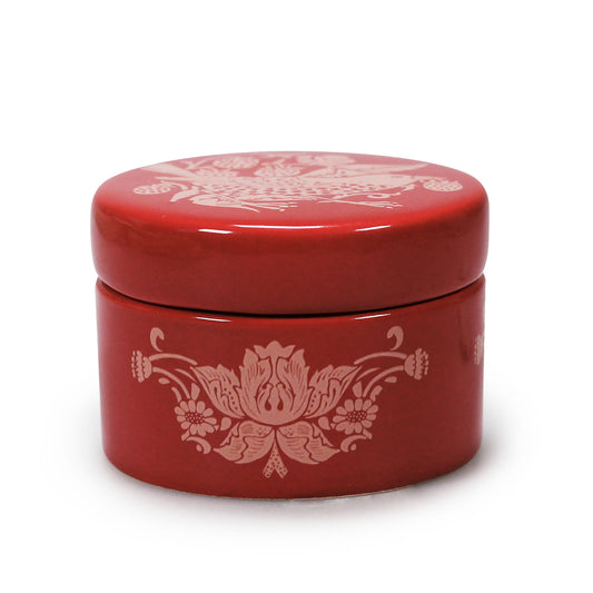 Trinket Box (6cm) - ACS William Morris (Raspberry)